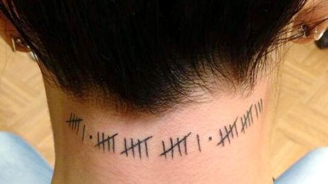 6.16.13... Tally mark date tattoo... any date thats significant to you... Love the placement also Tally Mark Tattoo, Divas Championship, Victor Zsasz, Mark Tattoo, Date Tattoos, Tally Marks, Aj Lee, Freaks And Geeks, Dermal Piercing