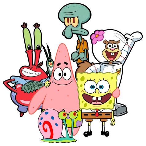 All Spongebob Characters, Spongebob Clipart, Peppa Pig Happy Birthday, Spongebob Characters, Medical Artwork, Spongebob Cartoon, Spongebob Birthday Party, Spongebob Drawings, Baby Avengers