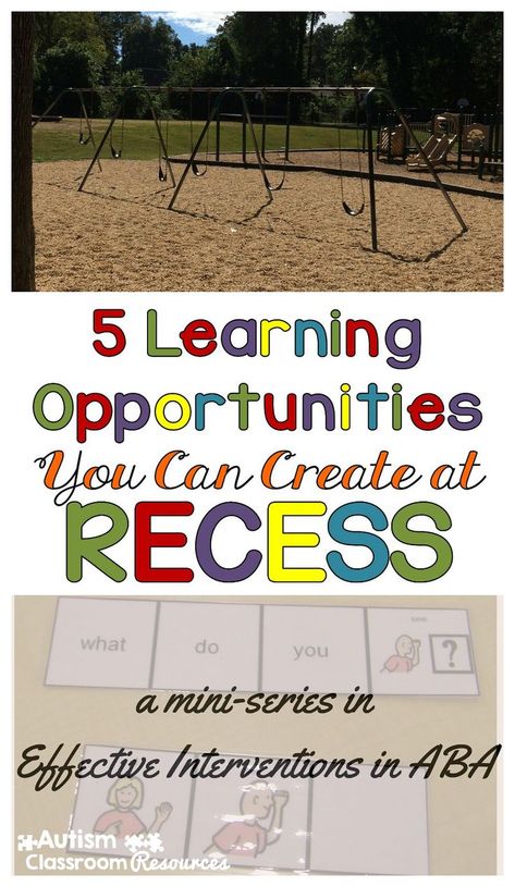 In special education it's all about capitalizing on learning opportunities for our students. This installment of the series is about tools and ideas for creating opportunities during recess. Aba Resources, Verbal Behavior, Life Skills Curriculum, School Counseling Lessons, Social Skills Groups, Teaching Special Education, Social Thinking, Aba Therapy, Special Friends