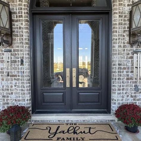 Personalized Name Doormat, Flocked Coir Door Mat, Welcome Mat, Engagement Wedding Gift, Realtor Client Gift, Outdoor Rug, Double Door Cool Doormats, Door Mat, Doors