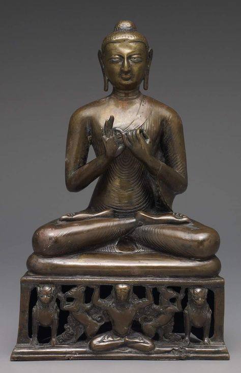 Dharmachakra Mudra, Buddha Shakyamuni, Ancient Indian Art, Seattle Art Museum, Kashmir India, Seattle Art, Buddha Statues, Brass Statues, The Buddha