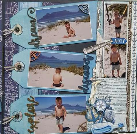 Summer Layouts Scrapbook, Bahamas Scrapbook Layouts, Beach Theme Scrapbook Pages, 2 Page Beach Scrapbook Layouts, Water Scrapbook Layouts, Hawaii Scrapbook Layouts, Beach Scrapbook Pages, Vacation Scrapbook Ideas, Hawaii Scrapbook