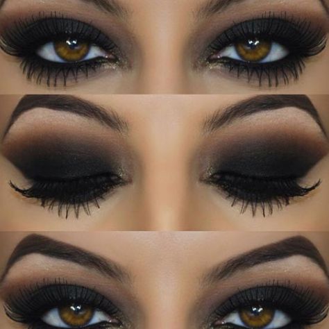 Smokey Eyes Tutorial, Black Smokey Eye Makeup, Smoky Eye Makeup Tutorial, Beginner Eyeshadow, Black Smokey Eye, Black Smokey, Smokey Eye Tutorial, Smokey Eye Makeup Tutorial, Smokey Eye For Brown Eyes