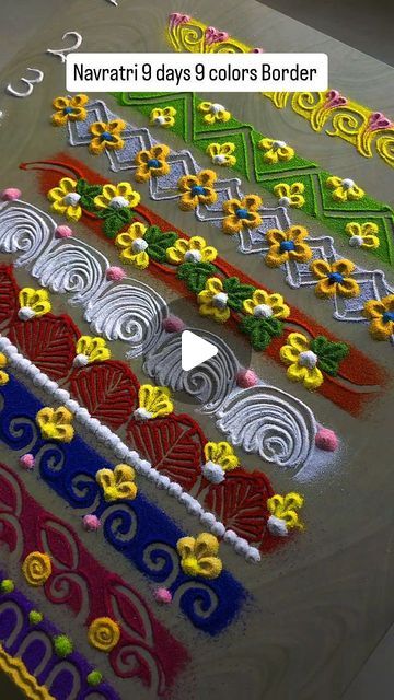 Easy Border Rangoli Designs, Border Rangoli Designs, Border Rangoli, Rangoli Colours, Rangoli Designs Flower, Fat Workout, Navratri Special, Belly Fat Workout, Diy Dress