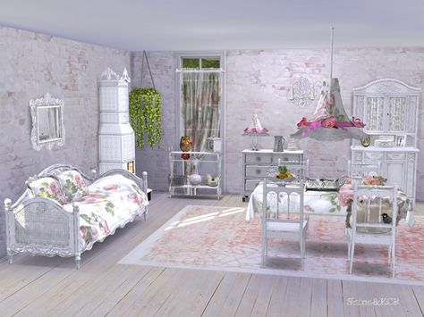 Sims 4 Coquette Furniture, Sims 4 Shabby Chic, Living Room Sims 4, Cc Packs, Furniture Cc, Sims Packs, Shabby Chic Dining, Coquette Room, Princess Bedroom