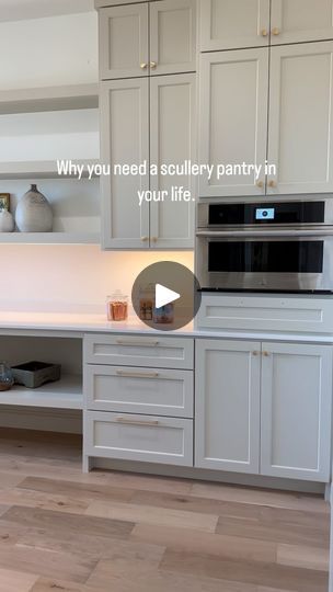 1.4K views · 333 reactions | The kitchen is not only the heart of the home, but more often than not - the centerpiece.

Keeping a kitchen spotless can be a challenge. 
That’s why we LOVE a little hidden scullery pantry that keeps all the mess out of sight while you entertain.

This “mini kitchen” at 516 Old Creek is complete with a sink, storage cabinetry, microwave and a dishwasher 😯.

We craft every home we build with the modern home buyer in mind. We strive for luxury, that lives.

DM us for more information on this build or getting started on the Bear Creek Home of your own design. 

#scullery #pantry #scullerykitchen #scullerydesign 
#bearcreekhomes #luxurythatlives #edmondhomes #edmondluxuryhomes #homebuilder #okchomebuilder #luxuryhomes #luxurylifestyle #luxuryhome #luxurydesign #o Hidden Scullery, Scullery Pantry, Scullery Ideas, Bear Creek, Homes Luxury, Sink Storage, Mini Kitchen, Getting Started, The Bear