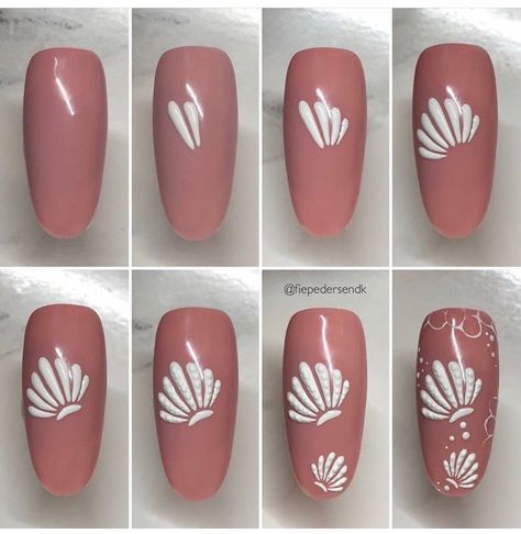 Shell Nail Art, Beach Nail Designs, Gel Paint, Unghie Sfumate, Nail Drawing, Nail Designs Tutorial, Nail Art Techniques, Nail Art Designs Videos, 3d Painting