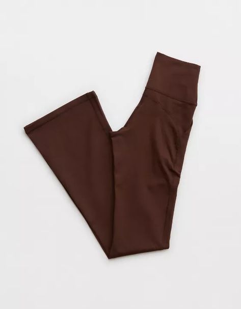 OFFLINE By Aerie The Hugger Pocket Bootcut Legging Yoga Pants Flare, Brown Flares, Aerie Leggings, Boot Cut Leggings, Candle Pedestal, Brown Leggings, Offline By Aerie, Comfortable Leggings, Leggings With Pockets