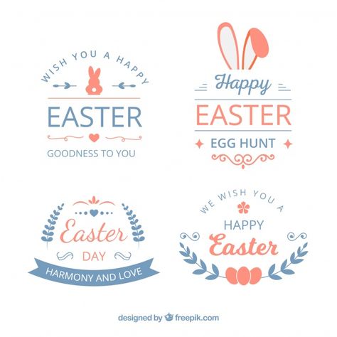 Pack of modern easter labels | Free Vector #Freepik #freevector #label #badge #spring #celebration Easter Themed Cakes, Simple Easter Eggs, Messages Instagram, Logo Reference, Modern Easter, Happy Easter Greetings, Easter Backgrounds, Easter Hunt, Easter Banner