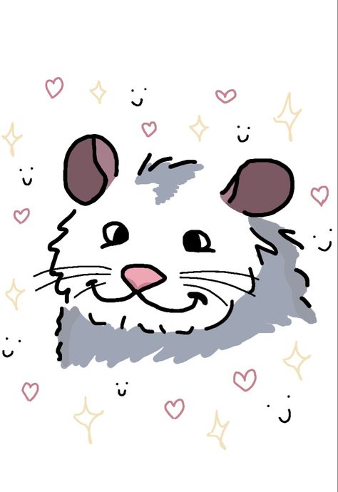 Cute Possums Drawings, Possum Pfp Drawing, Possum Drawing Cute, Cute Opposum Drawing, How To Draw An Opossum, Possum Art Cute, How To Draw Opossum, Possum Drawing Simple, Opossum Drawing Easy