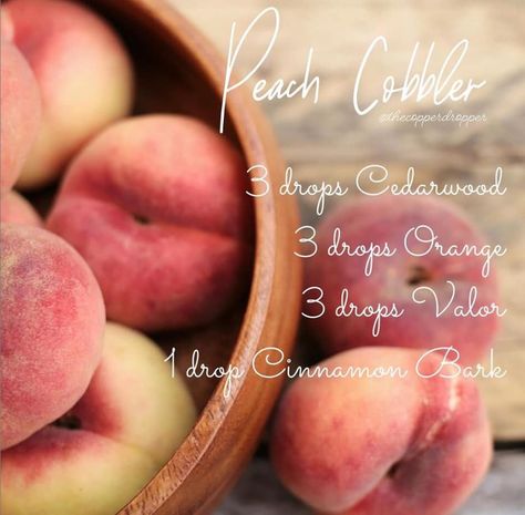 Peach Cobbler blend Essential Oil For Liver, Essential Oil Candle Recipes, Perfume Oil Recipes, Essential Oil Perfume Blends, Essential Oil Spray Recipes, Essential Oil Perfumes Recipes, Essential Oil Combinations, Essential Oil Diffuser Blends Recipes, Essential Oil Bag