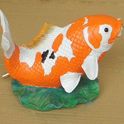 Statue Jumping Koi Fish Piped Design Toscano Ceramic Koi Fish, Koi Fish Pond Clay, Koi Fish Statue, Koi Fish Relief Sculpture, Ceramic Coy Fish, Dream House Garden, Garden Wind Spinners, Rainbow Bubbles, Koi Art