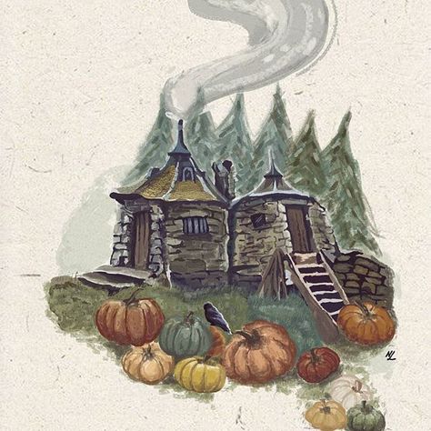 Hagrid's house 🎃 #illustration #art #artwork #illustrationgram #artistoninstagram #pictureoftheday #instagood #followback #followformore… House Illustration Art, Harry Potter Watercolor, Harry Potter Sketch, Art Harry Potter, Harry Potter Painting, Dobby Harry Potter, Harry Potter Illustrations, Harry Potter Artwork, Arte Van Gogh