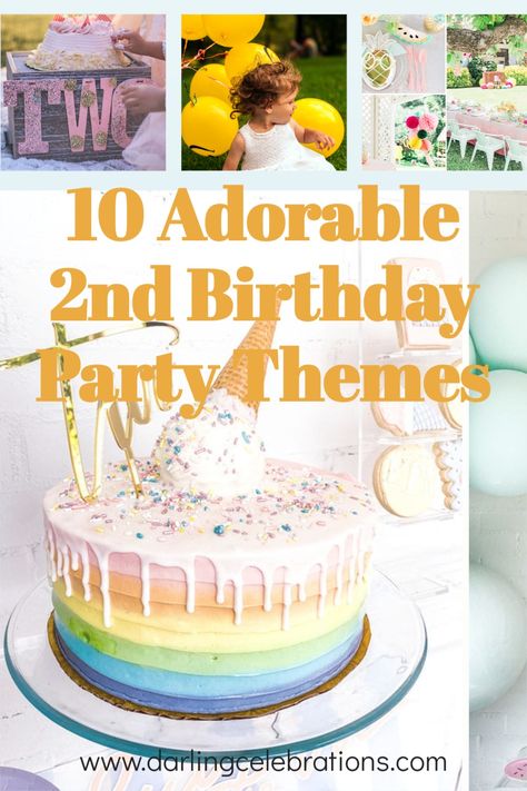 The cutest ideas for a 2nd Birthday Party. 10 gorgeous second Birthday Party themes to inspire your Toddlers Birthday Party. #secondbirthday #2ndbirthday #2ndbirthdayparty #2ndbirthdaypartyideas #2ndbirthdaypartythemes Time Two Party Birthday, Gender Neutral 2nd Birthday Party, Twin Second Birthday Ideas, Unique Second Birthday Themes, 2nd Birthday Party Themes Girl, Second Birthday Party Themes, Two Year Old Birthday Party Girl, Second Birthday Girl Theme, 2nd Birthday Party Ideas