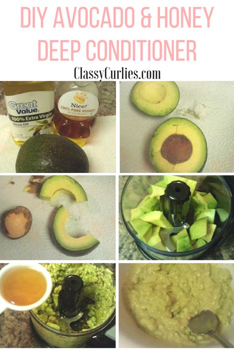 DIY Honey and Avocado Deep Conditioner - ClassyCurlies Avocado And Honey, Deep Conditioner For Natural Hair, Natural Hair Diy, Homemade Hair, Natural Hair Care Tips, Homemade Hair Products, Diy Hair Mask, Hair Diy, Hair Removal Permanent