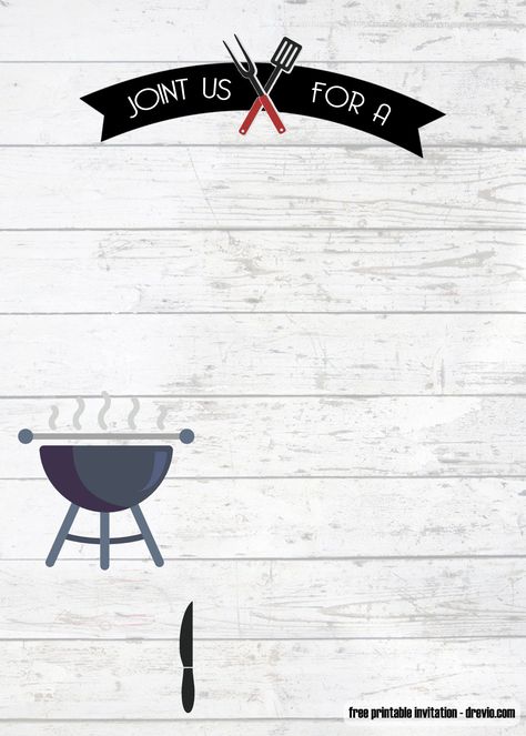 FREE Printable BBQ Birthday Invitation Templates Bbq Invitation Template, Barbeque Invitations, Bbq Flyer, Bbq Birthday, Bbq Party Invitations, Bbq Baby Shower Invitations, Fun Invitation, Birthday Bbq, Bbq Invitation