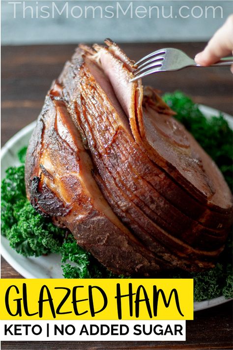 This Keto friendly Glazed Ham is the perfect show stopper for your holiday meal or any meal for that matter! It is 100 percent keto friendly and has zero added sugars! Keto Holiday Recipes, Keto Holiday, Potluck Party, Keto Christmas, Glazed Ham, Ham Recipe, Ham Glaze, Christmas Entertaining, Baked Ham