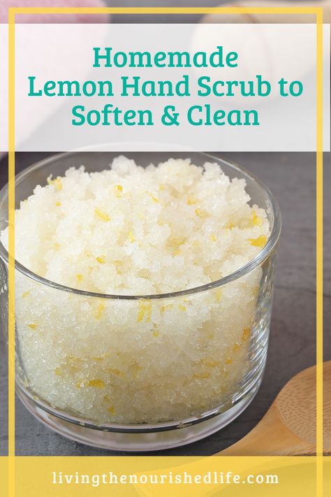 Dry, cracked hands? Soften dry hands with this simple DIY lemon hand scrub. #handscrub #diybeauty #allnatural Diy Hand Scrub, Homemade Hand Scrub, Lemon Hand Scrub, Scrub Ideas, Hand Scrub Diy, Hand Scrub Homemade, Sugar Hand Scrub, Face Scrub Recipe, Diy Scrubs