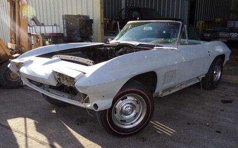 The owner of this 1967 Corvette Convertible has set their price but will listen to offers. Take a look and decide what yours would be. #Chevrolet, #Corvette 1967 Corvette Convertible, Engine Stand, Before Running, Best Barns, Corvette Convertible, Door Trims, Barn Finds, Chevrolet Corvette, Convertible