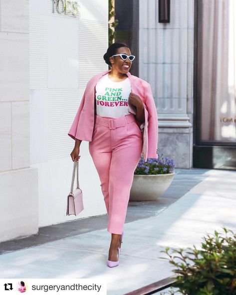 Chapter Meeting Outfit Sorority, Aka Business Attire, Aka Chapter Meeting Attire, Pink And Green Business Attire, Aka Attire, 9to5chic Outfits, Meeting Outfit, Atlanta Fashion, Review Fashion