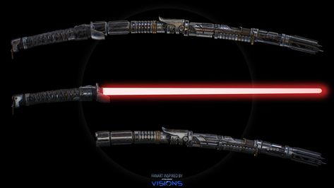 ArtStation - Star Wars Visions : The Duel - Ronin's Lightsaber Fanart Sith Lightsaber, Star Wars Visions, Red Lightsaber, Lightsaber Design, Rwby Oc, Sci Fi Props, Should Have Known Better, Star Wars Light Saber, Star Wars Concept Art