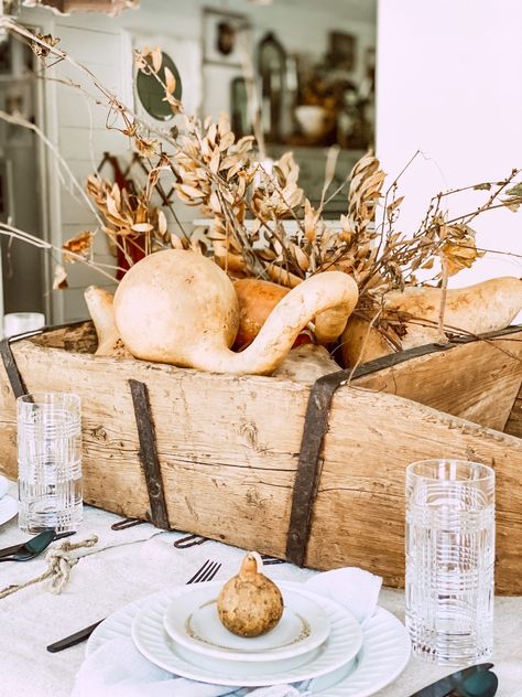 Grain bin pic Dough Bowl Decor Ideas, Bowl Decor Ideas, Fall Dough Bowl, Farmhouse Dining Room Table Decor, Dough Bowl Decor, Vintage Cubby, Bowl Decor, Fall Stem, Pretty Soap