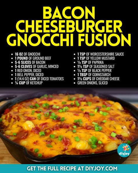 Cheeseburger Meatloaf Recipes, Cheeseburger Meatloaf, Bacon Chili, Slushie Recipe, How To Make Bacon, Easy Bacon, Bacon Cheeseburger, Gnocchi Recipes, Fusion Food