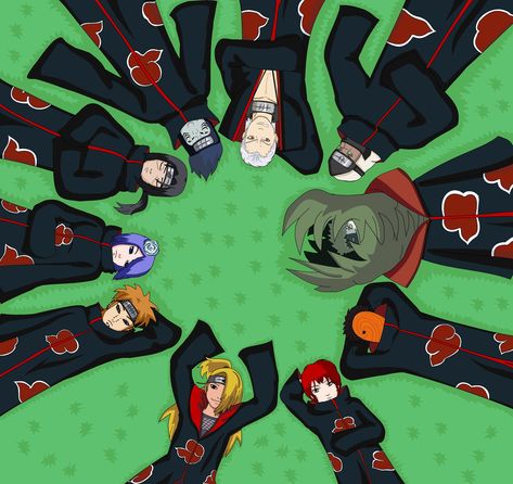 Akatsuki members relaxing by *xXUnicornXx on deviantART NARUTO. ANIME.  Pinned from Stephy Sama Akatsuki Group Picture, Akatsuki Banner, Akatsuki Group, Akatsuki Clan, Akatsuki Members, Comic Naruto, Deidara Akatsuki, Akatsuki Funny, Photo Naruto