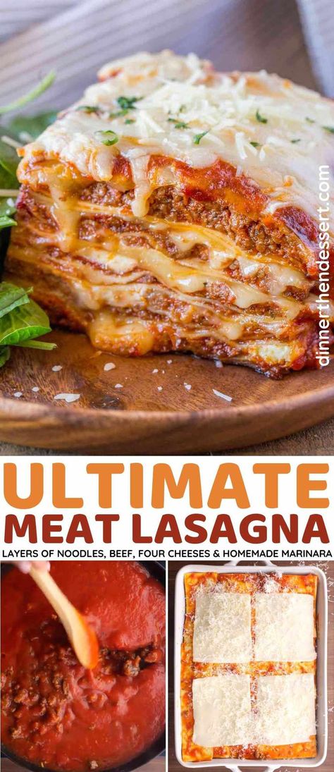 Ultimate Meat Lasagna with four cheeses, homemade marinara and a few chef tricks tastes like it's from your favorite Italian restaurant. Lasagne Recipes Homemade Lasagna, Chef Tricks, Homemade Lasagna Recipe, Beef Lasagna Recipe, Homemade Lasagna Recipes, Best Lasagna Recipe, Lasagna Recipes, Beef Lasagna, Meat Lasagna