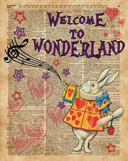 Welcome to the Wondeland vintage illustration over a 100 – years old English Dictionary book page. This Design will incredible decorate any item you want. • Also buy this artwork on wall prints, apparel, stickers, and more. Vintage Illustration Wallpaper, Hoco Posters, Alice In Wonderland Art, Welcome To Wonderland, Alice In Wonderland Room, Alice In Wonderland Poster, To Wonderland, To Alice, Illustration Wallpaper