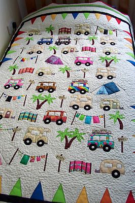 adorable camper quilt Camper Quilt, Camping Quilt, Childrens Quilts, House Quilts, Boy Quilts, Patchwork Quilting, Free Quilting, Quilting Crafts, Quilt Patterns Free