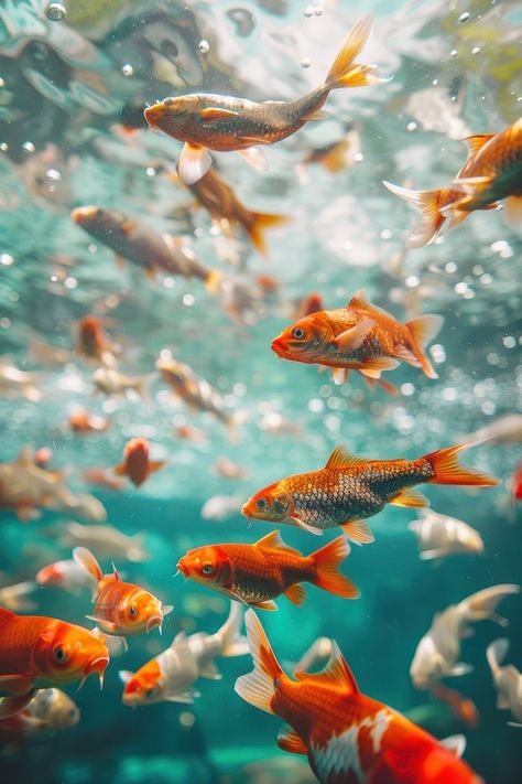 Fish Beautiful, Koi Fish Swimming, Aquatic Animal, Water Animals, Beautiful Water, Animal Wildlife, Beautiful Background, Aquatic Animals, Fish Swimming