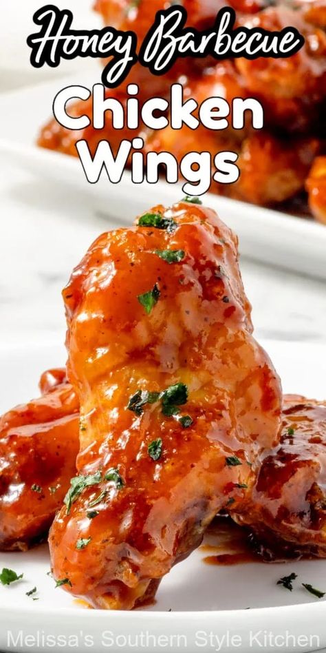 Honey Barbecue Chicken Wings, Honey Barbeque Chicken, Superbowl Treats, Honey Bbq Wings Recipe, Honey Barbecue Chicken, Honey Chicken Wings Recipe, Wings Recipe Oven, Sweet Chicken Wings, Chicken Wings Air Fryer