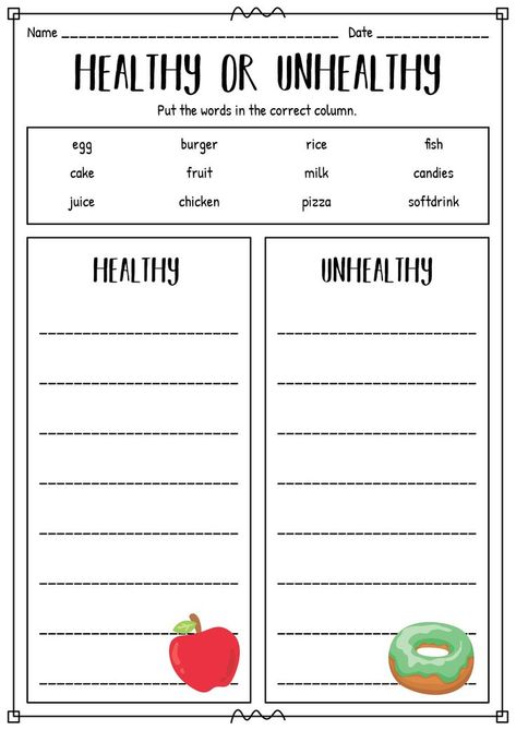 Discover the printable Covey 7 Habits worksheets to aid in your personal development journey. Print and use these worksheets to cultivate effective habits and achieve your goals. Get started on your path to personal growth with these valuable resources. #PersonalDevelopment #EffectiveHabits #PrintableResources #coveyhabits Healthy Eating Lessons For Kids, Healthy Food Choices Activities For Kids, Healthy Eating Worksheet, Healthy Unhealthy Food Worksheet, Eating Habits Worksheet, Healthy And Unhealthy Food Activities, Healthy Habits Worksheet, Healthy And Unhealthy Food Worksheet, Fitness Worksheets