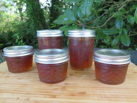 Banana Pepper Jelly, Canning Pepper Jelly, Banana Pepper Recipes, Banana Pepper Rings, Recipes With Banana Peppers, Jalapeno Pepper Jelly, Hot Banana Peppers, Pepper Jelly Recipes, Strawberry Rhubarb Jam