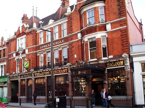 The Spread Eagle is a Grade II listed public house at 69–71 Wandsworth High Street, Wandsworth, London. It was built in the late 19th century. Wandsworth London, London Pubs, Public House, Local History, Old Fashioned, 19th Century, Built In, Street View, London