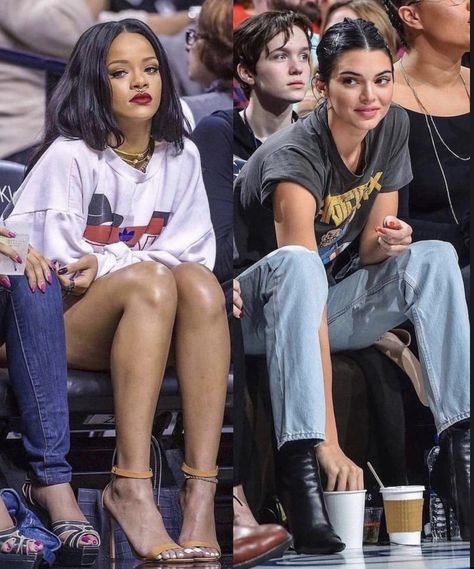 Nba Outfit For Women, Nba Game Outfit, Basketball Game Outfit, Rihanna Outfits, Nba Outfit, Nba Fashion, Miami Outfits, Game Outfit, Outfits Streetwear