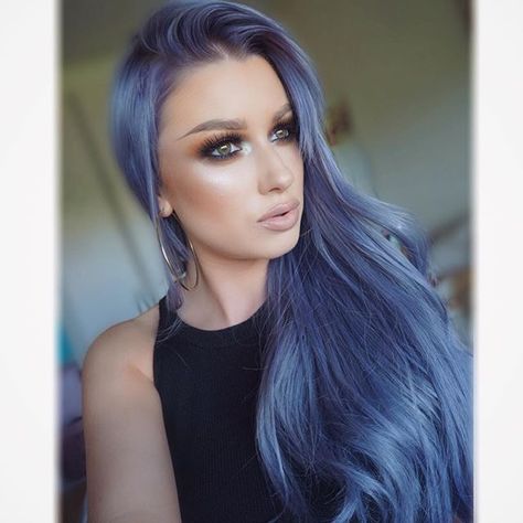 "" Photo taken by @lolaliner on Instagram, pinned via the InstaPin iOS App! http://www.instapinapp.com (07/28/2015) Bluish Gray Hair, Slate Blue Hair, Ashy Blue Hair, Blue Hair Balayage, Smokey Blue Hair, Silver Blue Hair, Dudley Moore, Blue Hair Dark, Grey Blending