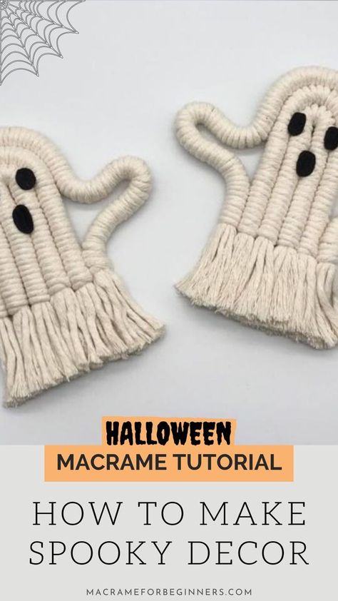 Are you looking for some spooky DIY Macrame Halloween decorations? Learn how to make easy pumpkin hangers, macrame spiderwebs, and some super scary ghosts with these 13 amazing tutorials! BOO!!! Are you ready to get spooked? It’s October and that means we can start making our Macrame Halloween Decorations! And this year I say we go all out and make some awesome Macrame spiders, ghosts, skeletons, and even a Witches Moon! Happy Halloween and many hours of fun crafting!#Spooky_Season_Wallpaper #Macrame_Halloween #Wall_Hangings_Ideas #Easy_Diy_Macrame Spooky Season Wallpaper, Halloween Macrame, Easy Diy Macrame, Spooky Diy, Super Scary, Free Macrame Patterns, Ghost Diy, Fun Halloween Crafts, Macrame Knots Pattern