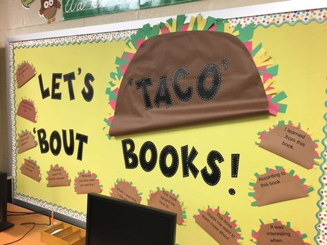 Taco Bulletin Board, Dirt Cupcakes, School Library Bulletin Boards, Library Bulletin Board Ideas, Back To School Highschool, Door Bulletin Boards, Love Is An Open Door, Music Bulletin Boards, Summer Bulletin Boards