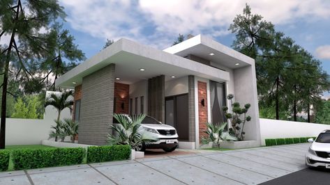 Splendid Single Storey House With Plan - Engineering Discoveries Single Storey House Plans, Cool House, One Storey House, A Modern House, Tiny House Plan, Unique House Design, Modern Tiny House, Minimalist House Design, Bungalow House