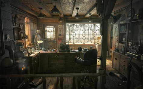 Capturing the Essence of Syberia in 3D Art Steampunk Workshop, 3d Monster, Monster Ideas, Amazing Buildings, Visual Development, Art Base, Environment Concept Art, Dieselpunk, Environmental Art