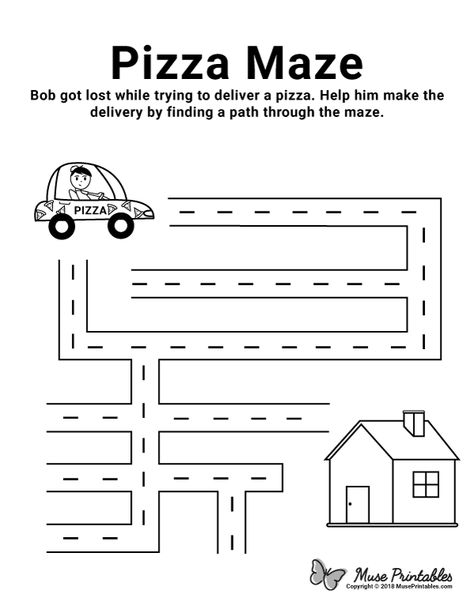 Free printable pizza maze. Download it at https://museprintables.com/download/maze/pizza/ Printable Pizza, Playgroup Activities, Maze For Kids, Mazes For Kids Printable, Valentine Pizza, Fun Lesson Plans, Maze Activity, Kids Worksheet, Preschool Names