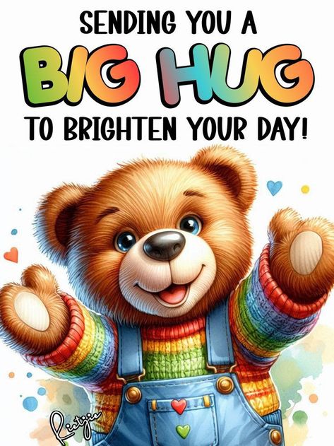 Funny Hugs Pictures, Thinking Of You Today Support Friend, Big Hugs Friendship, Checking On You, Sending A Hug Your Way, Just Checking In On You Images, Good Morning Hugs, Good Morning Exercise, Funny Good Morning Greetings