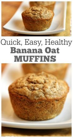 Quick, EASY, and healthy Banana Oat Muffins Recipe: nutritional information and Weight Watchers Points included. Each muffin = 3 WW points and 128 calories. Bariatric Baking, Healthy Banana Oat Muffins, Oat Muffins Healthy, Banana Oat Muffins Healthy, Sandwich Vegetarian, Resepi Biskut, Banana Oat Muffins, Ww Freestyle, Banana Oat