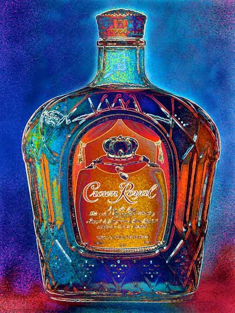 CROWN ROYAL WHISKEY -  Large 20 x 15 Pop Art Giclee Print Crown Royal Whiskey, Crown Royal Bags, Whiskey Room, Royal Art, Pop Art Painting, Crown Royal, Cross Stitch Kits, Wall Colors, Print On Canvas