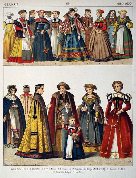 Elizabeathen Fashion, 1500s German Fashion, 16th Century German Fashion, Medieval Germany Clothing, 13th Century Clothing, Germany Outfits, 16th Century Fashion, German Costume, Tudor Fashion