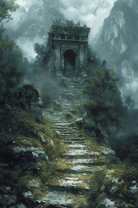 Temple Fantasy Art, Dark Temple, Ruined Temple, Fantasy Art, Temple, Castle, Art