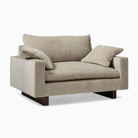 Up to 70% off Warehouse Sale | West Elm West Elm Harmony Sofa Living Room, West Elm Harmony, Memphis House, Oversized Chair, Stylish Curtains, Room Upgrade, Chair And A Half, Mid Century Chair, Leather Armchair