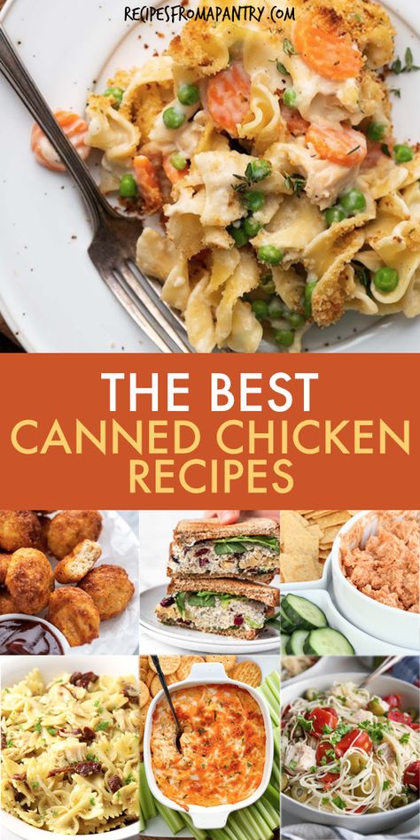 Ways To Eat Canned Chicken, Healthy Lunch Ideas With Canned Chicken, Can Good Meals, Pasta And Canned Chicken Recipes, Canned Chicken And Stuffing Recipes, Canned Chicken Lunch Recipes Healthy, How To Cook Canned Chicken, Healthy Dinner With Canned Chicken, Chicken From A Can Recipes